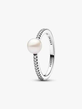Pandora Treated Freshwater Cultured Pearl & Pav�� Ring